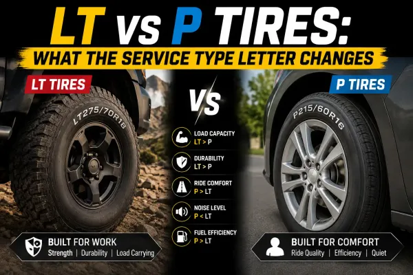 Compare LT vs P tires to understand how the service type letter affects strength, load capacity, comfort, durability, and everyday driving.